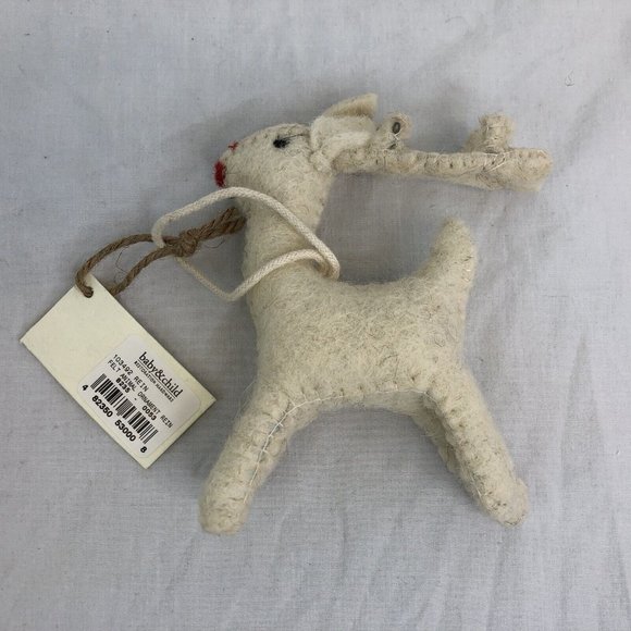restoration hardware baby child reindeer red nose felt ornament 5" - Picture 4 of 5